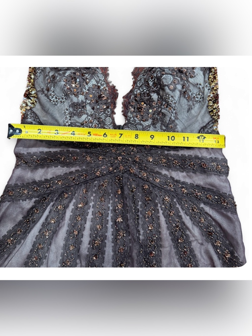Embellished Lace V-Neck Camisole in Brown by - Picture 6 of 8
